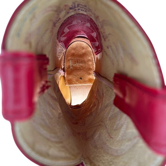 Justin Cowgirl Boots Womens size 5.5B Red Leather Cowboy Western Boots 4905 USA - Picture 13 of 14